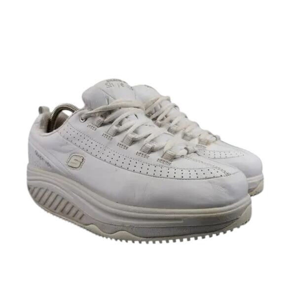Skechers Shoes Womens 9 Shape Up Sneaker Work Slip Resistant Leather White Retro - Picture 15 of 15